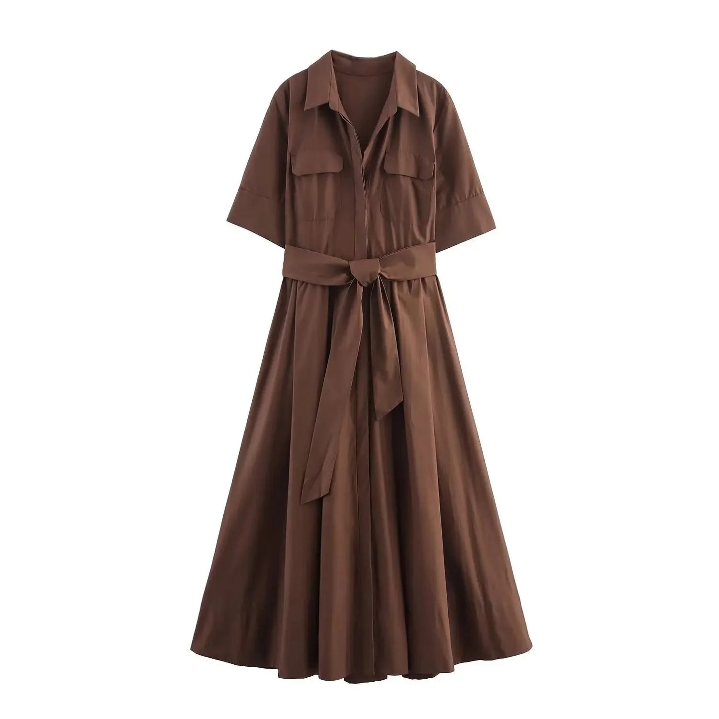 Ariane Hemdblusenkleid midi mit Gürtel