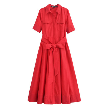 Ariane Hemdblusenkleid midi mit Gürtel