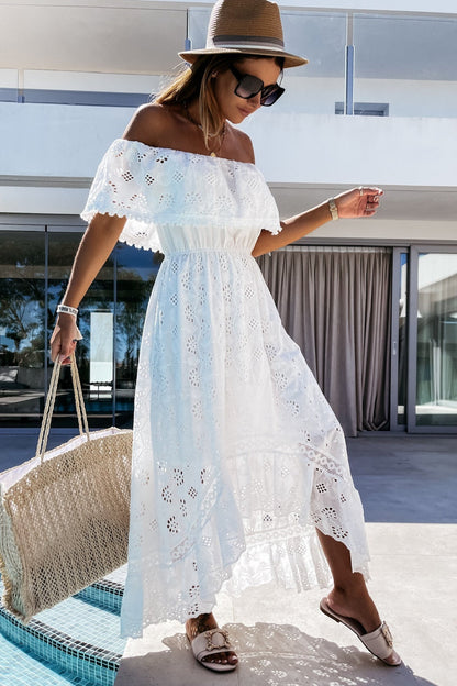Aurore Boho Off-Shoulder Maxikleid