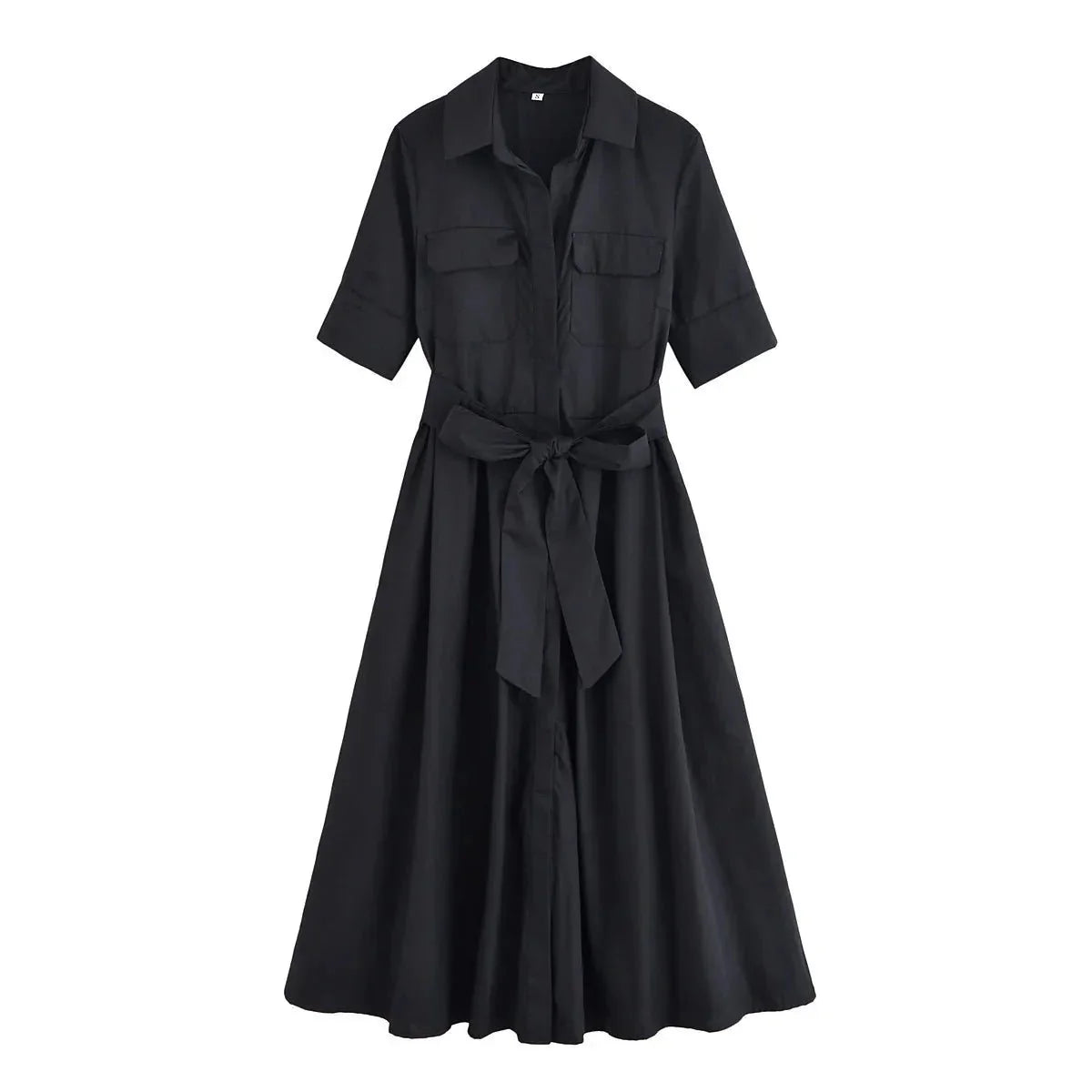 Beatrice Hemdblusenkleid mit Gürtel in Midilänge