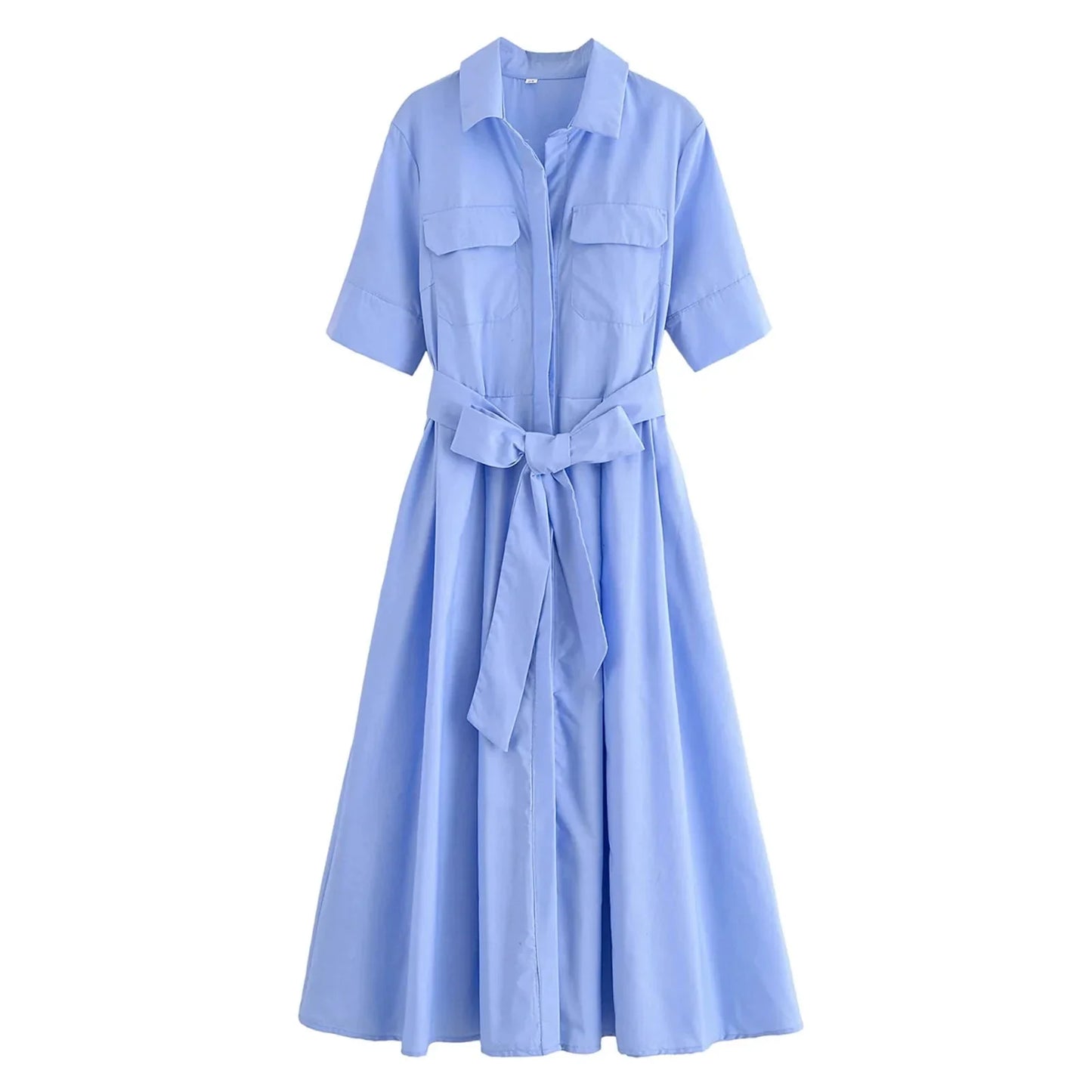 Beatrice Hemdblusenkleid mit Gürtel in Midilänge