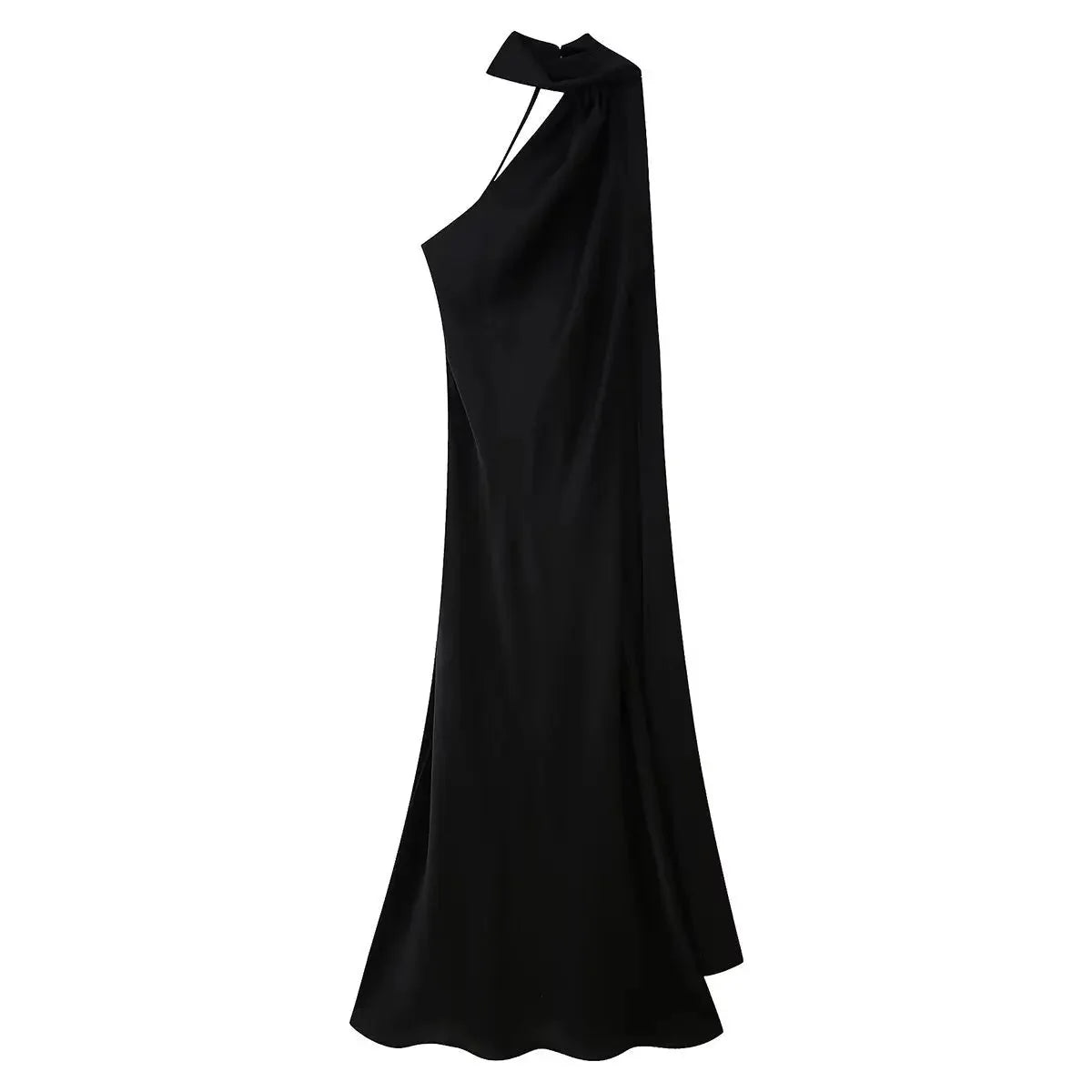 Beatrice Neckholder rückenfreies Seidensatin-Maxikleid