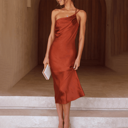 Beatrice One-Shoulder Midikleid für Hochzeitsgäste