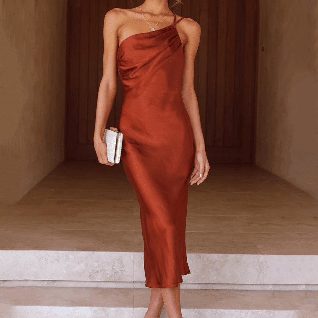Beatrice One-Shoulder Midikleid für Hochzeitsgäste