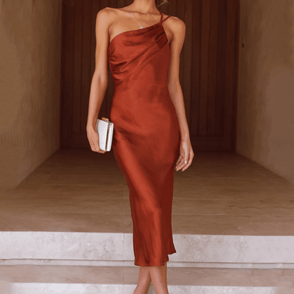 Beatrice One-Shoulder Midikleid für Hochzeitsgäste