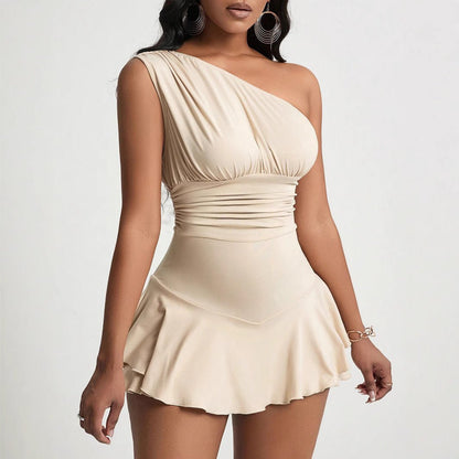 Bella Asymmetrisches Rüschen-Minikleid