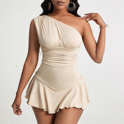 Bella Asymmetrisches Rüschen-Minikleid