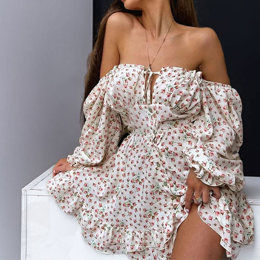 Bianca Off-Shoulder Rüschen-Minikleid