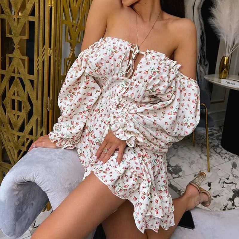 Bianca Off-Shoulder Ruffle Mini Dress