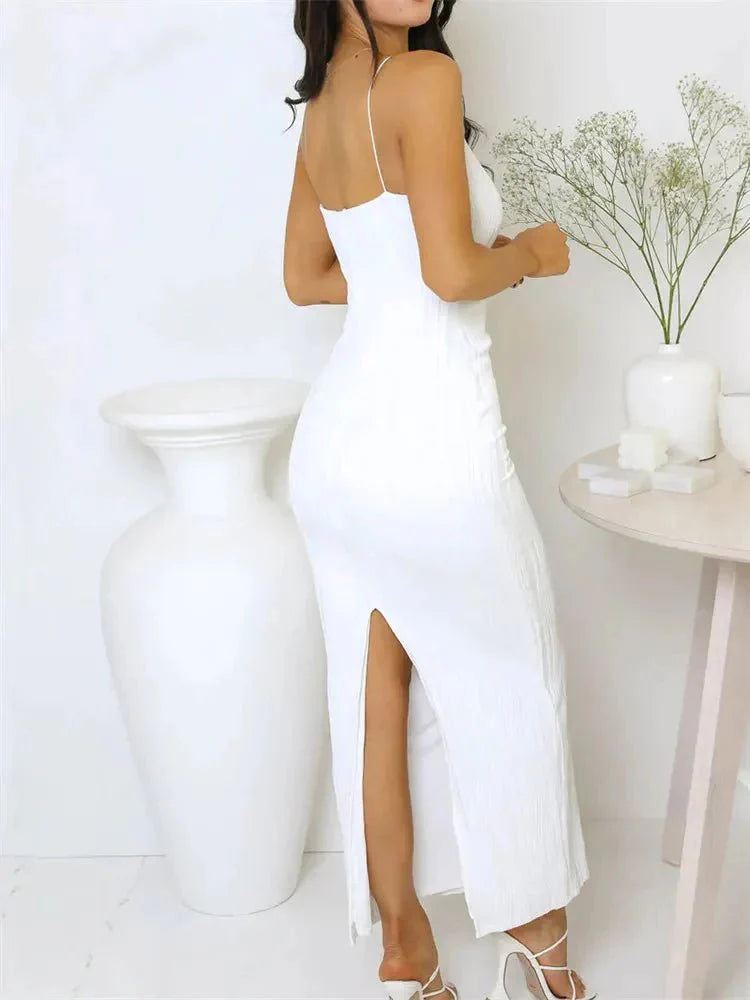 Bianca Sleeveless Party Dress with Back Slit