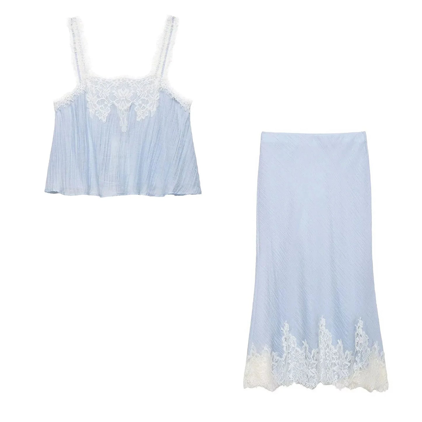 Zweiteiliges Midikleid mit Spitze
