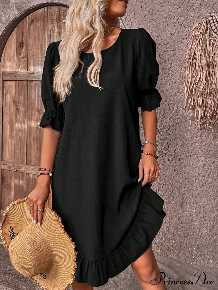 Celeste Ruffled Hem Smock Dress