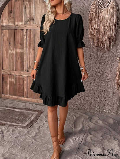 Celeste Ruffled Hem Smock Dress