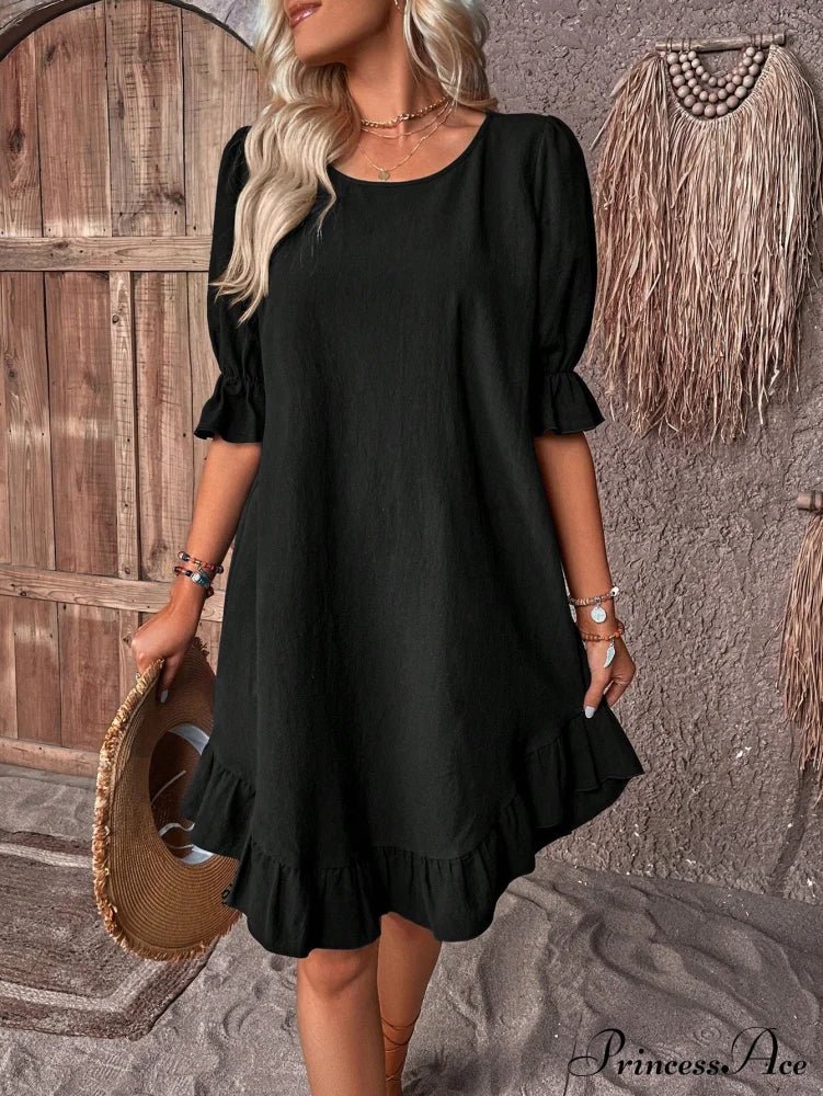 Celeste Ruffled Hem Smock Dress