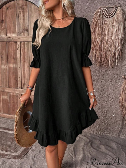 Celeste Ruffled Hem Smock Dress