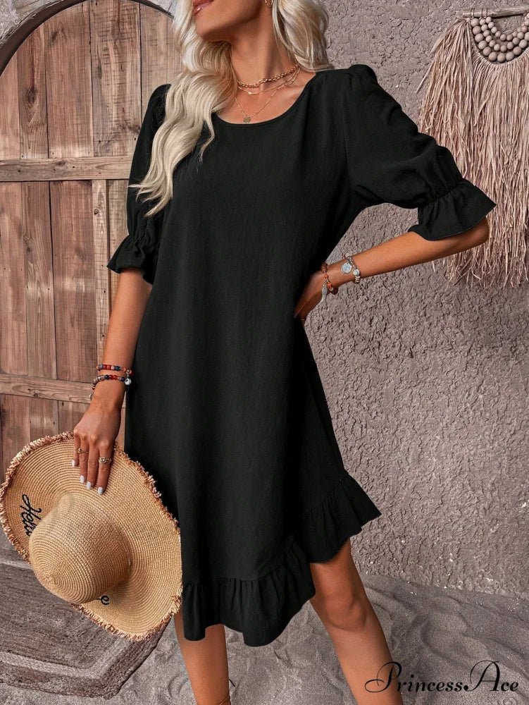 Celeste Ruffled Hem Smock Dress