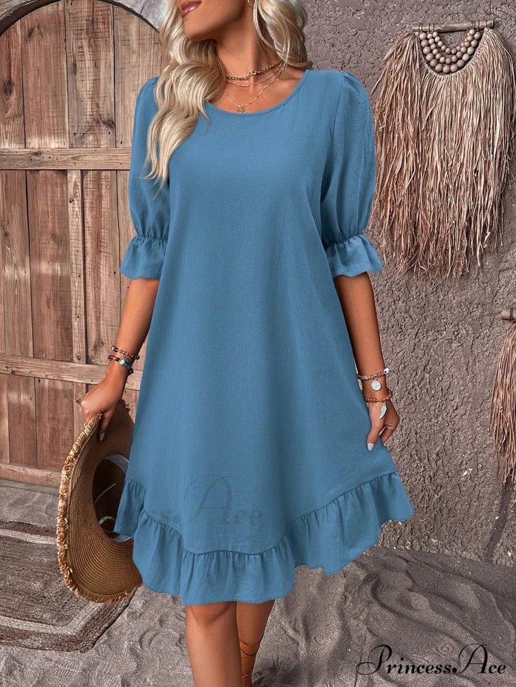 Celeste Ruffled Hem Smock Dress