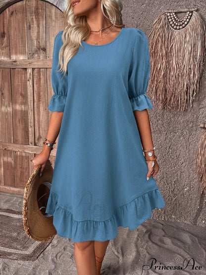 Celeste Ruffled Hem Smock Dress