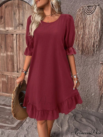 Celeste Ruffled Hem Smock Dress