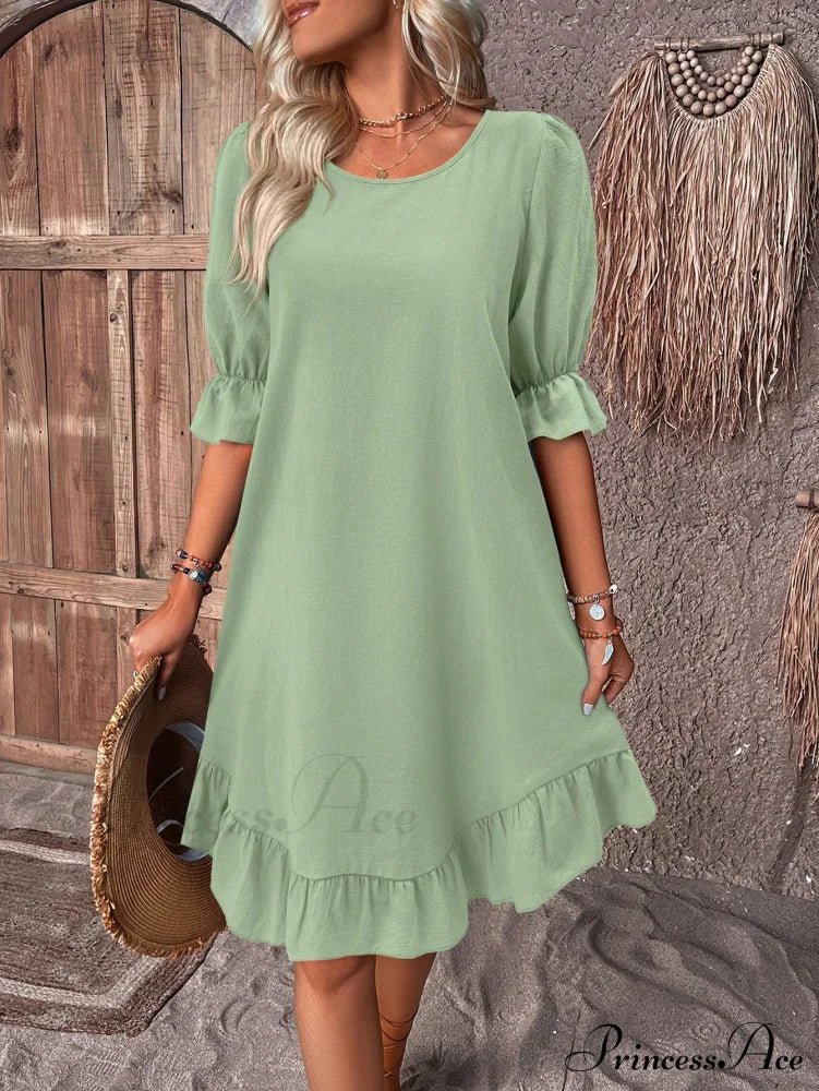 Celeste Ruffled Hem Smock Dress