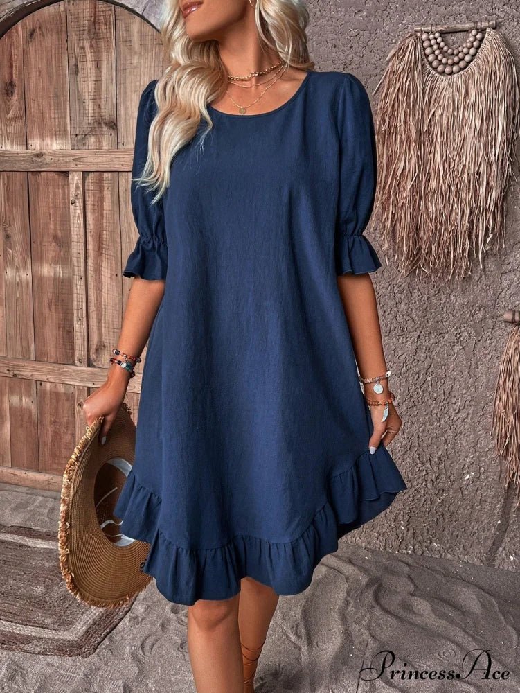 Celeste Ruffled Hem Smock Dress