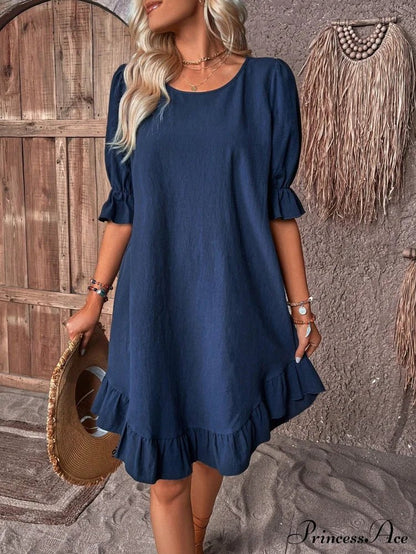Celeste Ruffled Hem Smock Dress