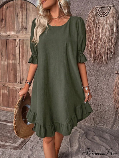 Celeste Ruffled Hem Smock Dress