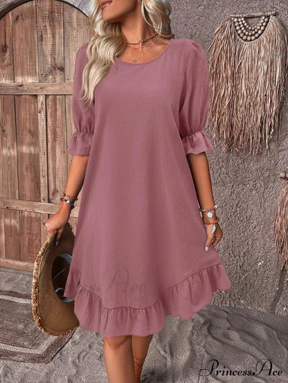 Celeste Ruffled Hem Smock Dress
