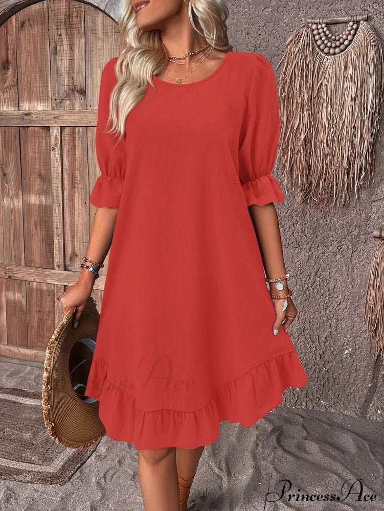 Celeste Ruffled Hem Smock Dress
