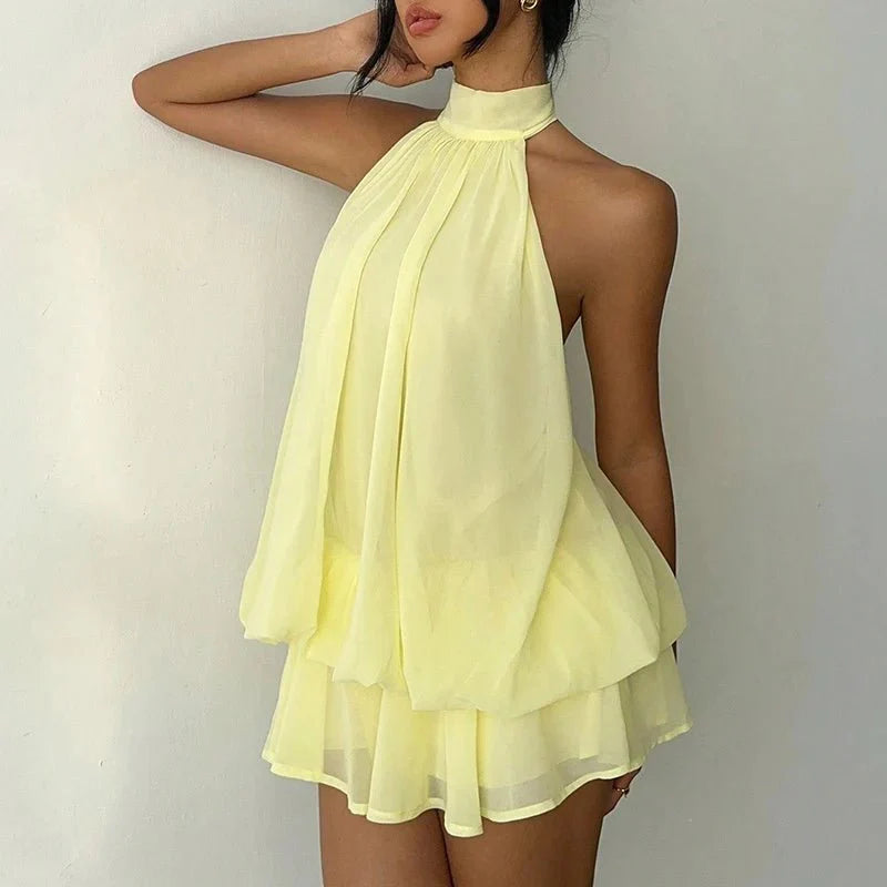 Eden Halterneck Backless Mini Dress
