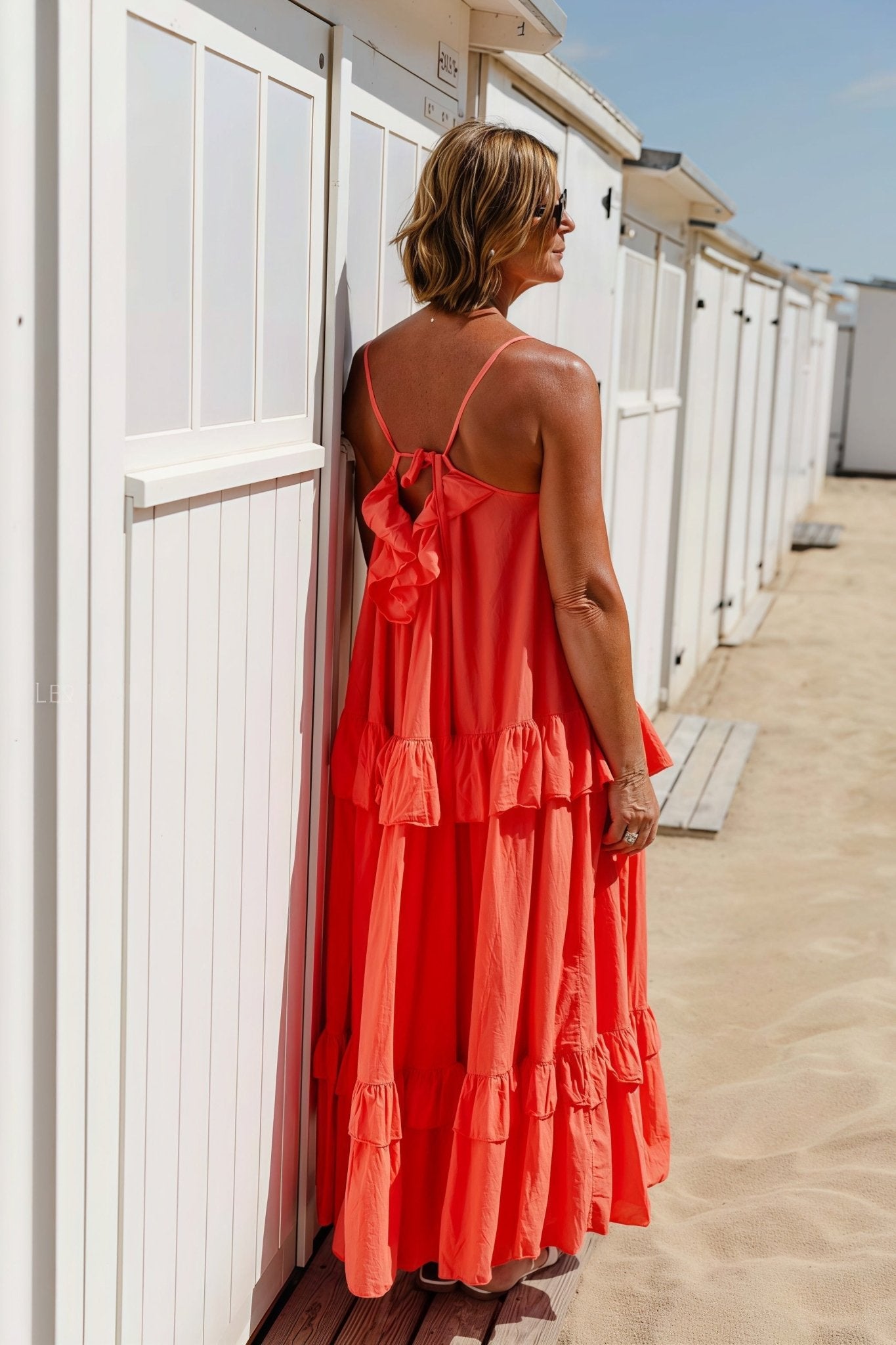 Emiliana Maxi Dress with Ruffled Hem and Flowy Cut