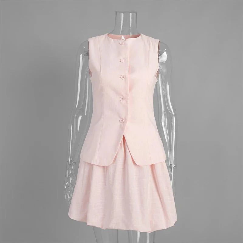 Imani Elegant Vest Skirt Set
