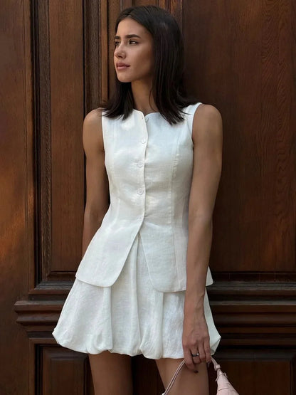 Imani Elegant Vest Skirt Set