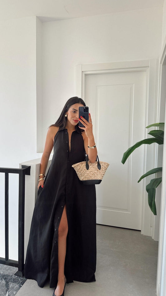 Kaya Trägerkleid mit Neckholder-Ausschnitt Elegantes Maxikleid