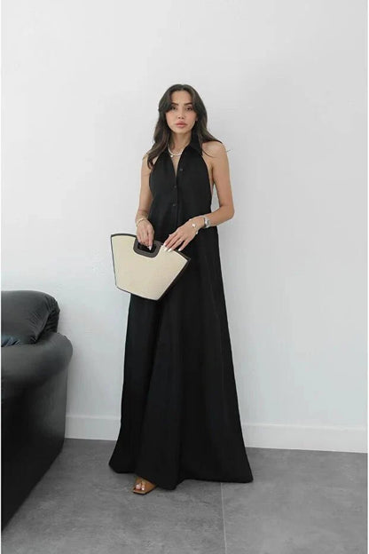 Kaya Halter Neck Maxi Dress Elegant Maxi Dress