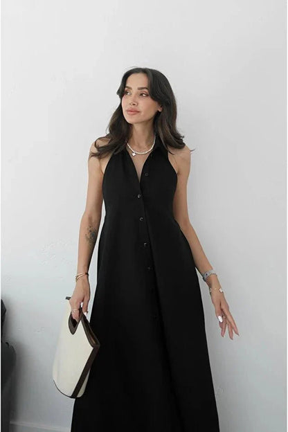 Kaya Halter Neck Maxi Dress Elegant Maxi Dress