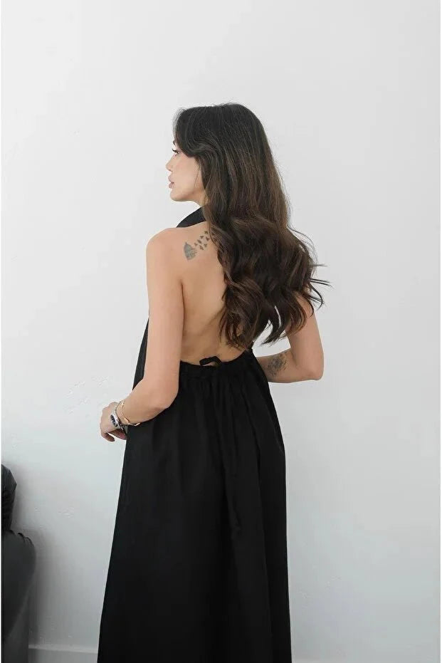 Kaya Halter Neck Maxi Dress Elegant Maxi Dress