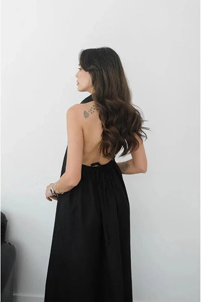 Kaya Halter Neck Maxi Dress Elegant Maxi Dress