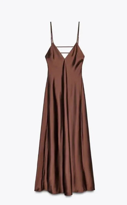 Kirra Satin Backless Maxi Dress