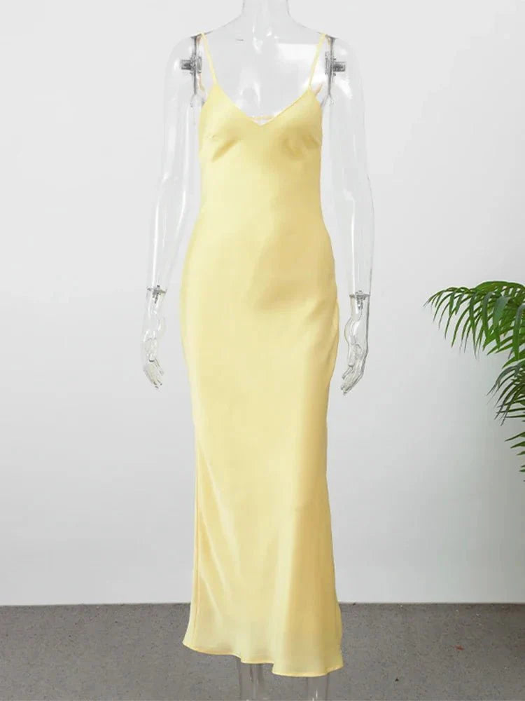 Kirra Satin Backless Maxi Dress
