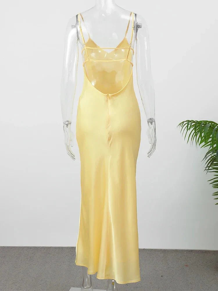 Kirra Satin Backless Maxi Dress