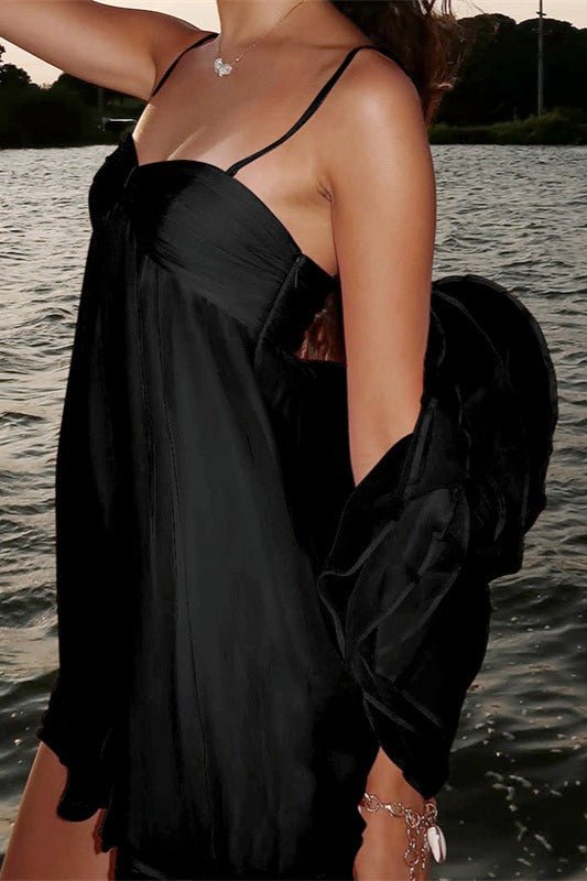 Mireille Off-Shoulder Chiffon Mini Dress