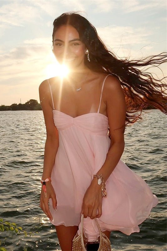 Mireille Off-Shoulder Chiffon Mini Dress