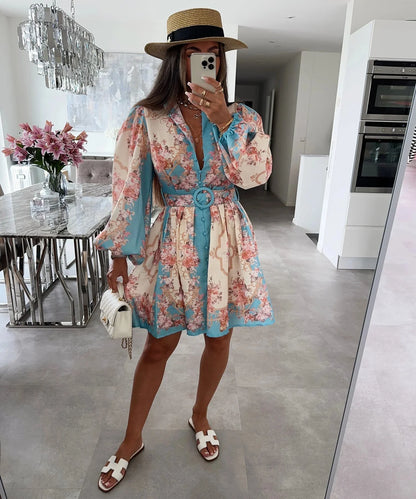 Petunia Midikleid mit Blumenprint und Gürtel