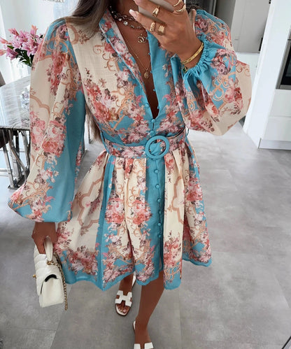 Petunia Midikleid mit Blumenprint und Gürtel