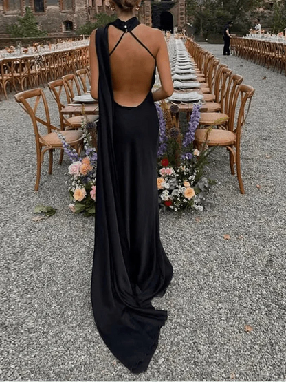 Raisa Satin Backless Evening Dress