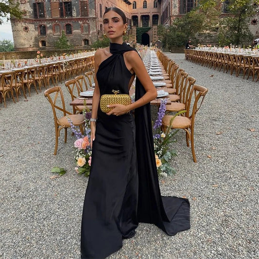 Raisa Satinband Rückenfreies Abendkleid
