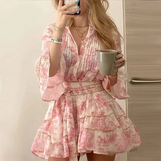 Rita Falten-Minikleid mit Knopfleiste vorne