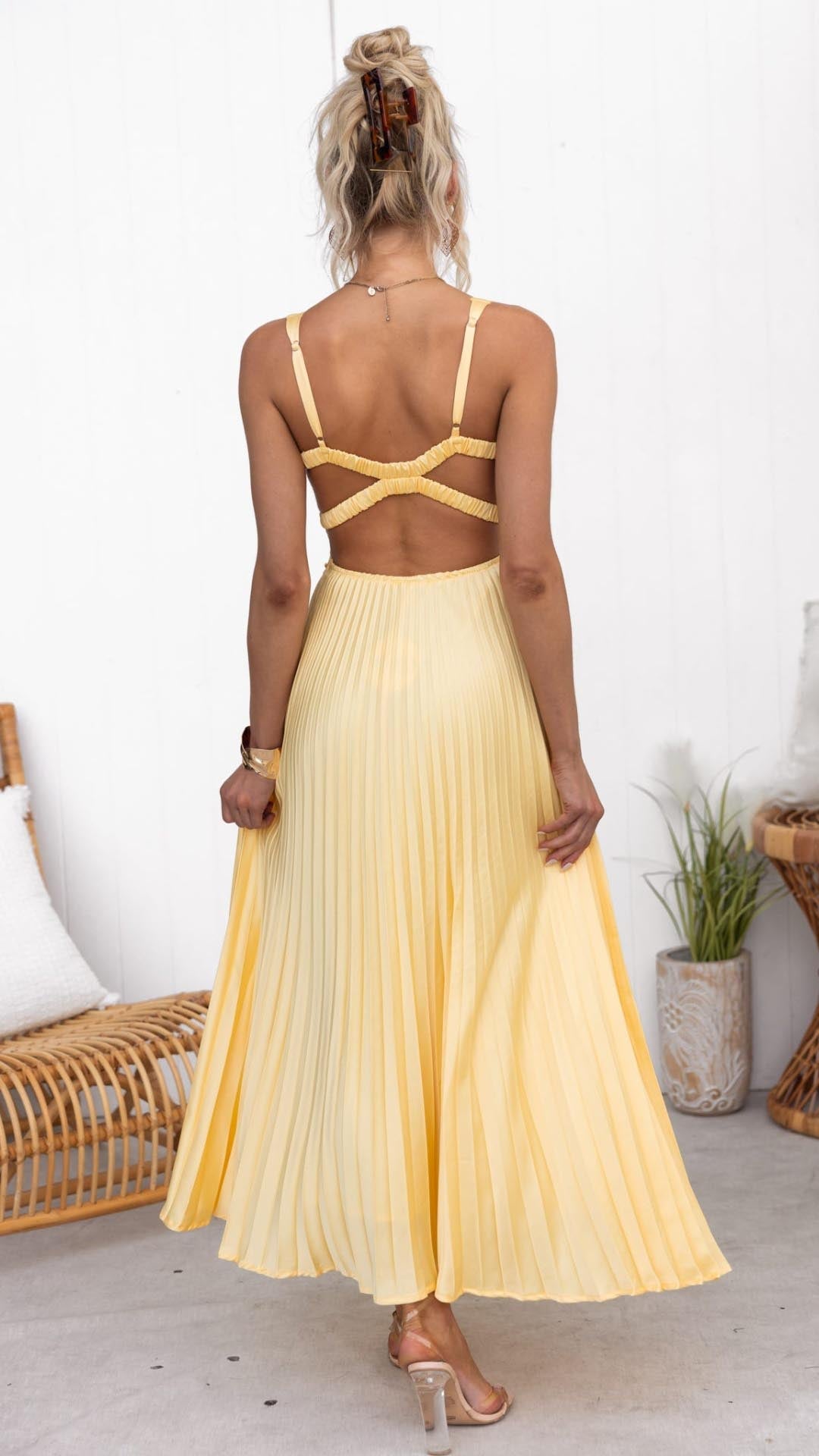 Sophia Fließendes Sommer-Maxikleid mit Falten