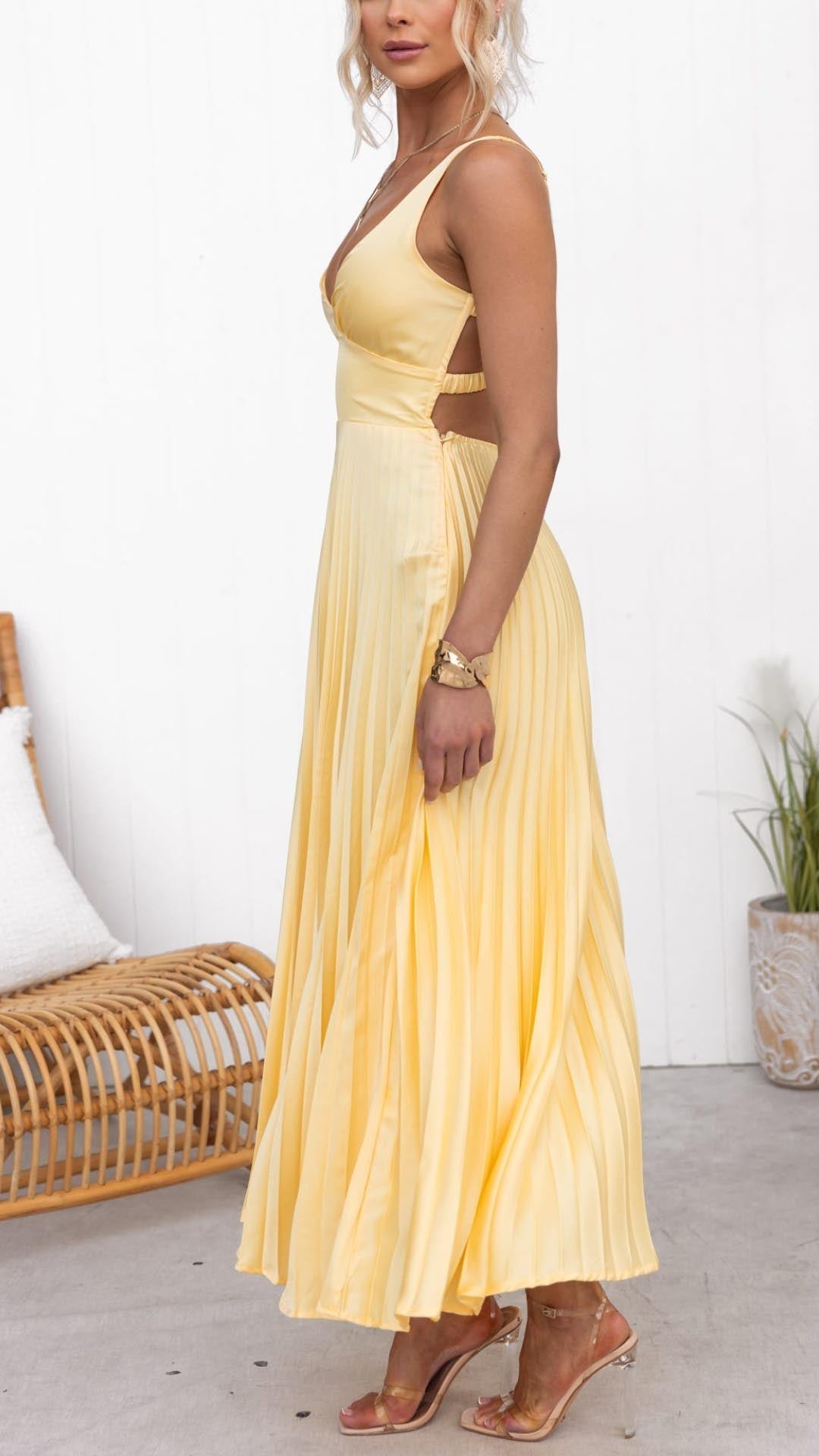 Sophia Fließendes Sommer-Maxikleid mit Falten